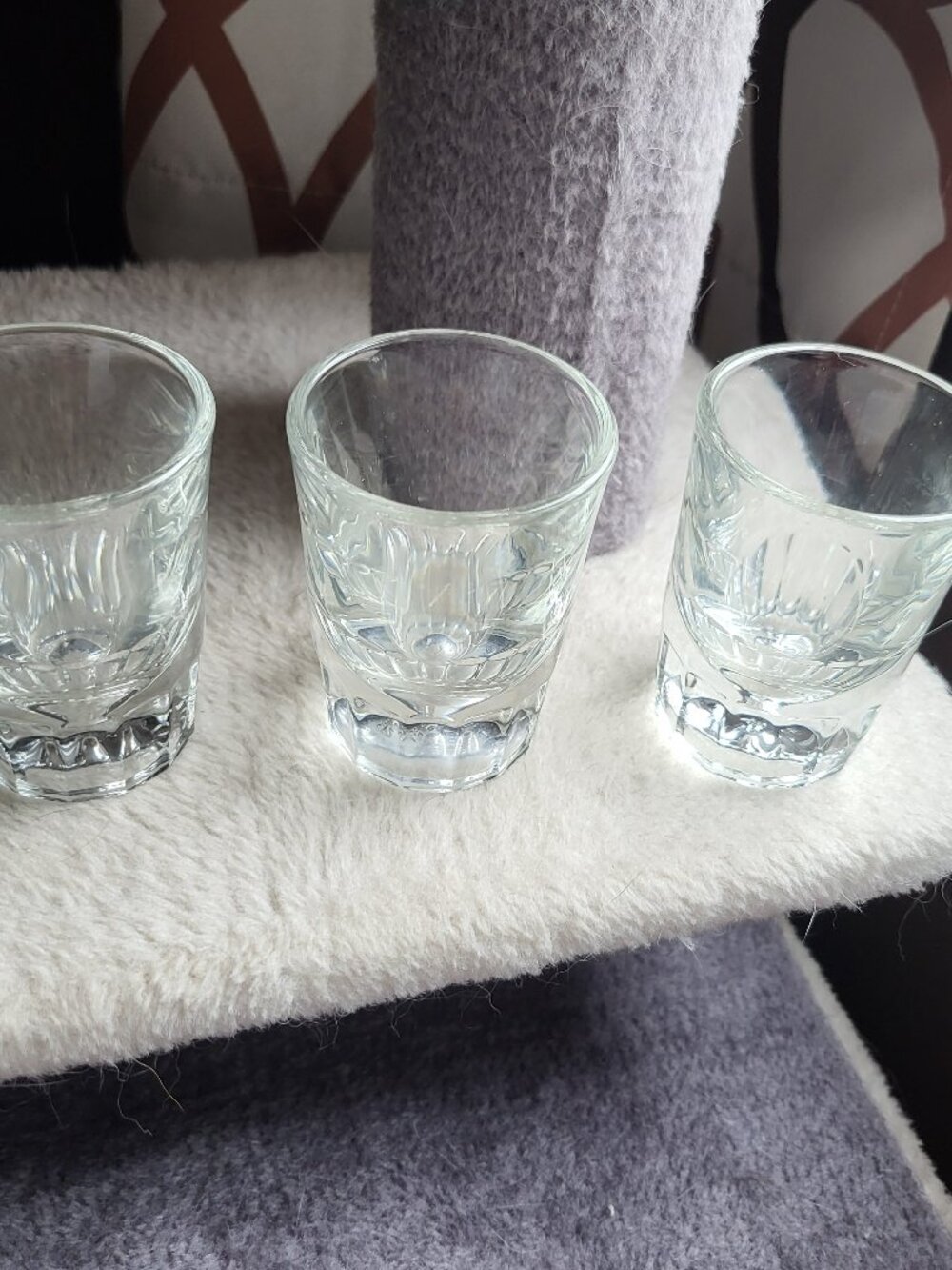 (3) Vtg Shot Glasses Clear Heavy Bottom